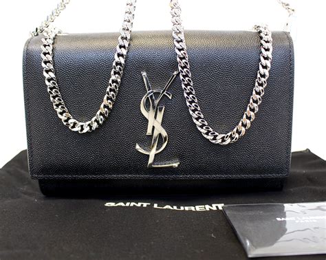 black ysl bag|ysl black bag with silver chain.